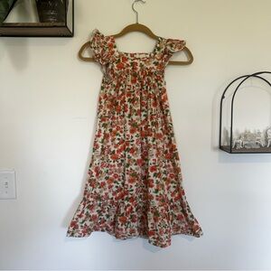 Doen Lysenko Garden Floral Print Square Neck Ruffle Sleeve Youth Size 10